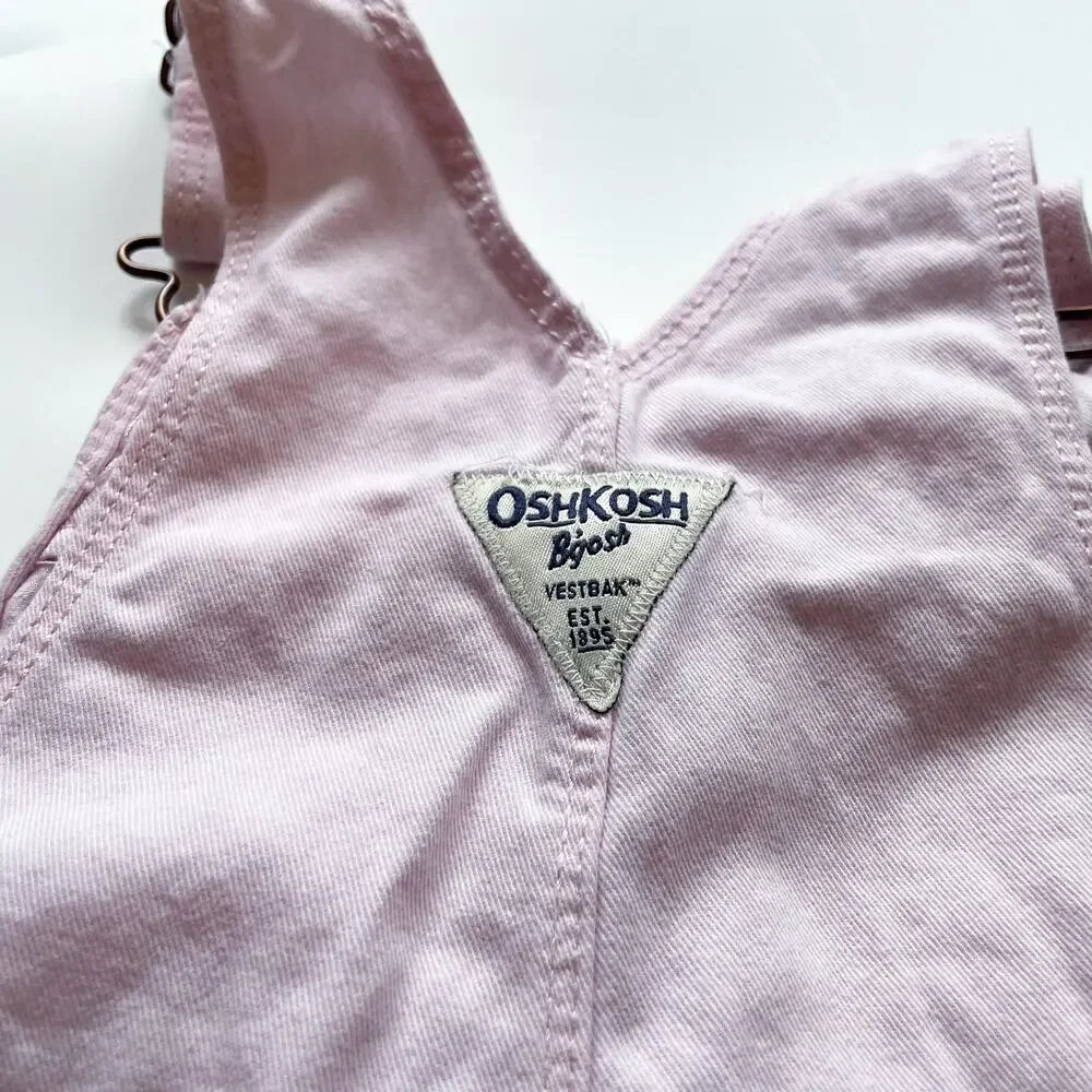 Girl's Light Pink OshKosh Bib Overalls Cotton Size 4T